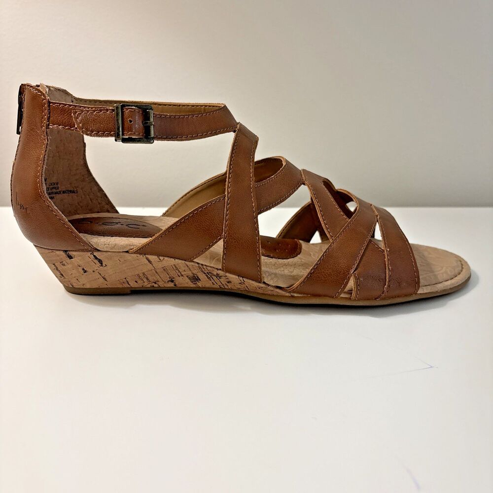 b.o.c Brown Wedge Gladiator Sandals Back Zip Cushioned Insole Excellent 11M - Picture 4 of 8